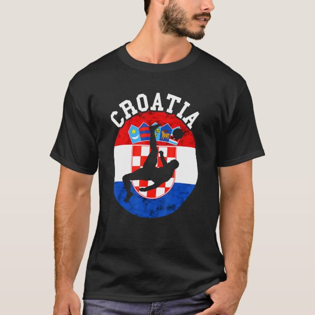 Croatia Hrvatska Soccer Team Croatian Flag Croatia T-Shirt (Front)