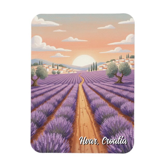Croatia Hvar Lavendar Fields Magnet (Vertical)