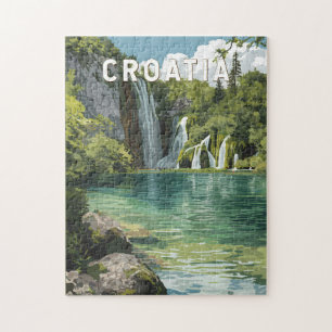 Croatia Illustration Travel Art Vintage Jigsaw Puzzle