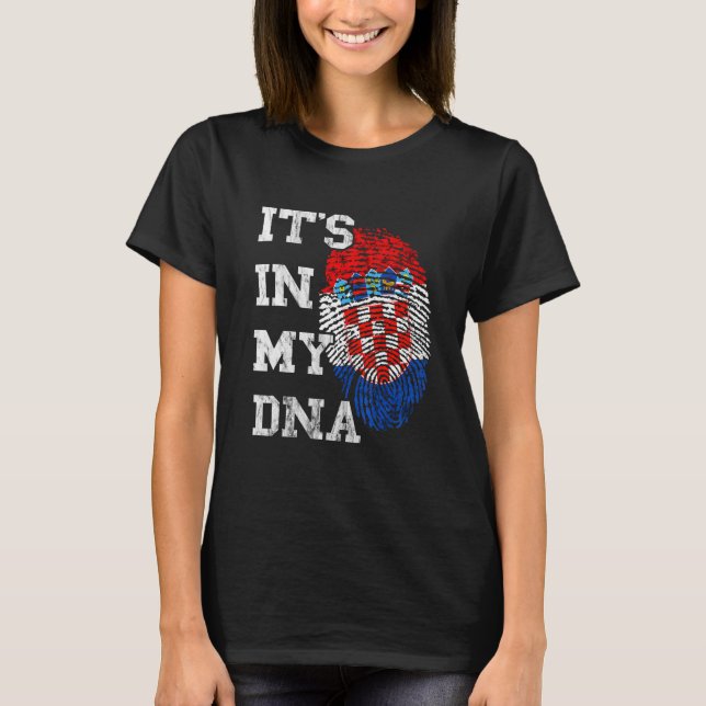 Croatia It's In My DNA Thumb Mark Hrvatska Croatia T-Shirt (Front)