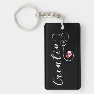 Croatia Keyring, Croatian Flag Heart Key Ring