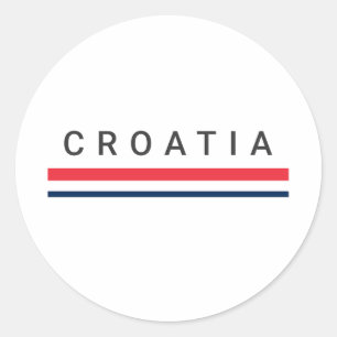 Croatia Lines Classic Round Sticker