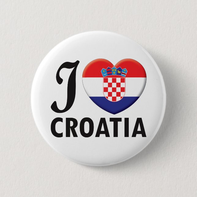 Croatia Love 6 Cm Round Badge (Front)