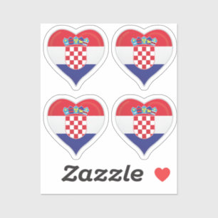 Croatia love flag pride heart sticker
