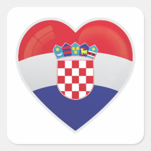 Croatia Love Icon Square Sticker