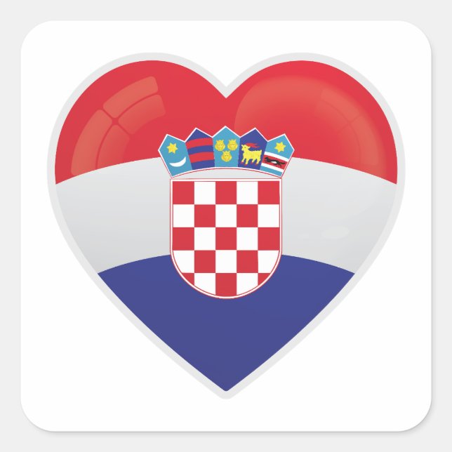 Croatia Love Icon Square Sticker (Front)