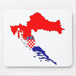 Croatia Map Country Borders Flag States Countries. Mouse Pad