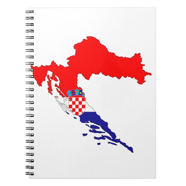 Croatia Map Country Borders Flag States Countries. Notebook (Front)