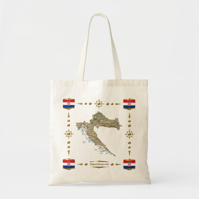 Croatia Map + Flags Bag (Front)