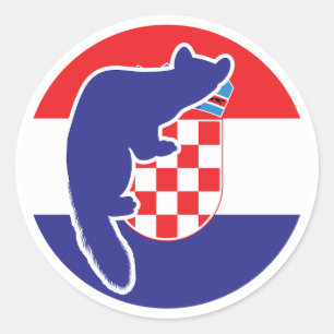 Croatia Marten Croatian National Animal Flag Classic Round Sticker