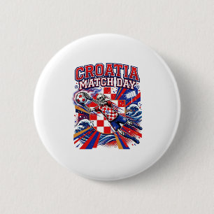 Croatia Match Day Skeleton Striker Nations High En 6 Cm Round Badge