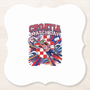 Croatia Match Day Skeleton Striker Nations High En Paper Coaster