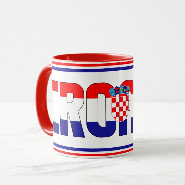 Croatia National Flag Patriotic Coffee Mug (Front Left)