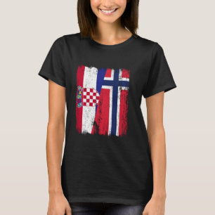 Croatia Norway Half Flag Croatian Norwegian Ancest T-Shirt