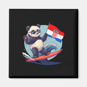 Croatia Panda Bear Surfing Croatian Roots Croatian Magnet