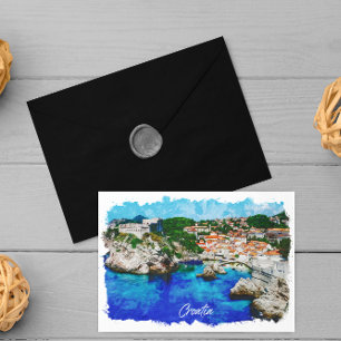 Croatia Panorama View Travel Postcard