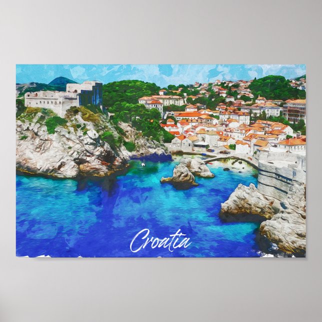 Croatia Panorama View Travel  Poster (Front)