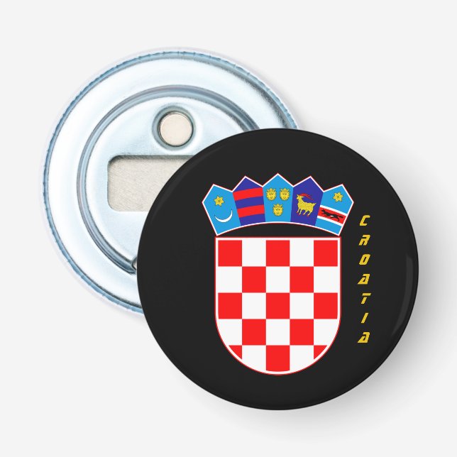 Croatia Party Bottle Opener, Croatian Coat of Arms Bottle Opener (Front)