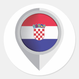 Croatia Pin Location Flag Classic Round Sticker