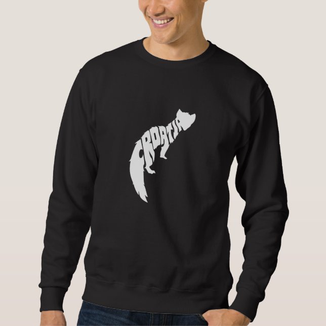 Croatia Pine Marten Word  Animal Sweatshirt (Front)