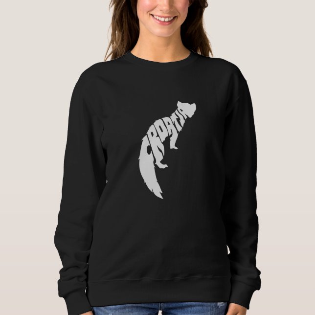 Croatia Pine Marten Word  Animal Sweatshirt (Front)