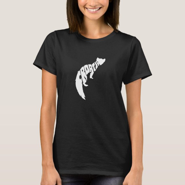 Croatia Pine Marten Word  Animal T-Shirt (Front)