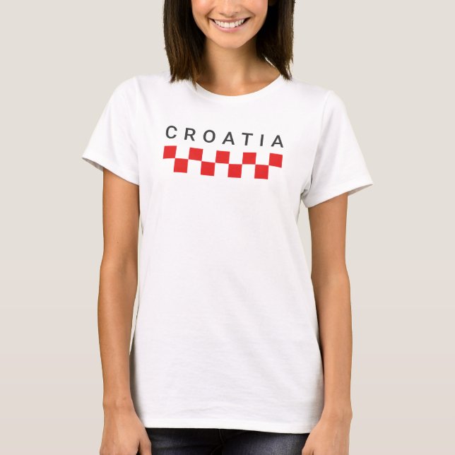 Croatia Red Squares T-Shirt (Front)
