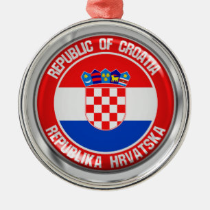 Croatia Round Emblem Metal Ornament