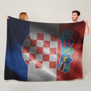 Croatia silk flag fleece blanket