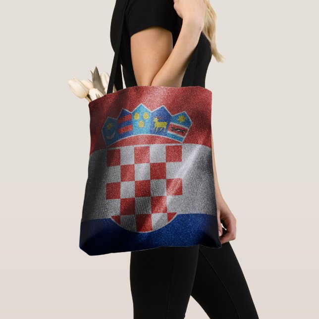 Croatia silk flag tote bag (Close Up)