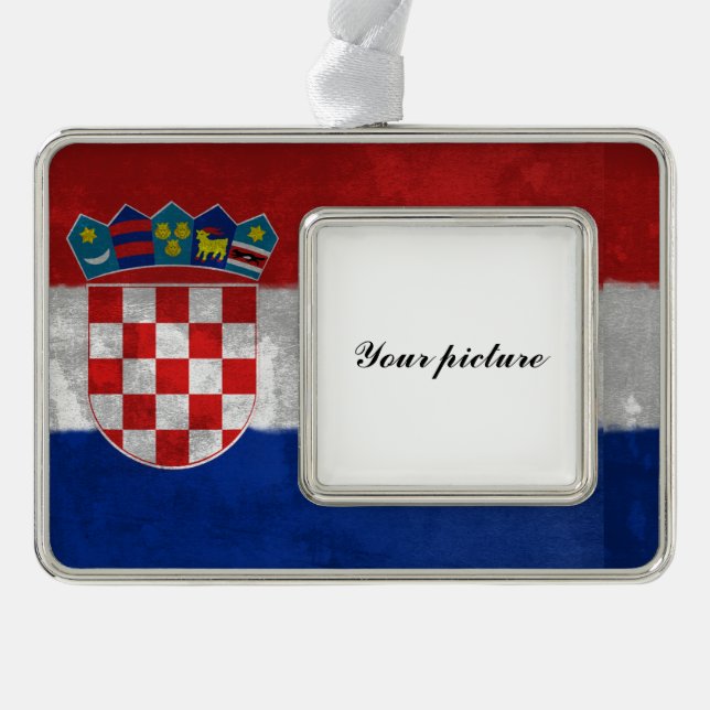 Croatia Silver Plated Framed Ornament (Front)