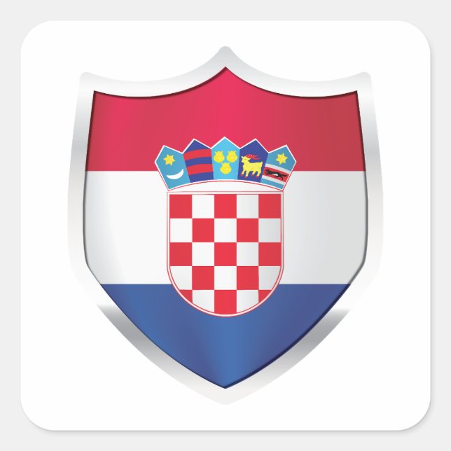 Croatia Silver Shield Flag  Square Sticker (Front)
