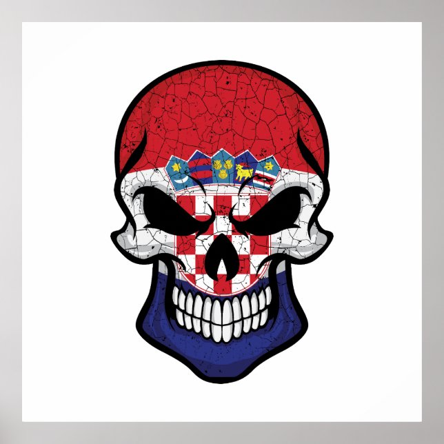 Croatia Smiling Skull Flag Poster (Front)