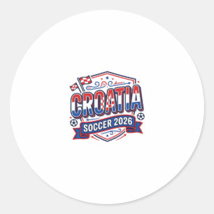Croatia Soccer 2026 Soccer Bold Country Typography Classic Round Sticker