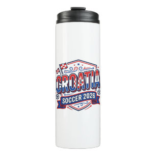 Croatia Soccer 2026 Soccer Bold Country Typography Thermal Tumbler