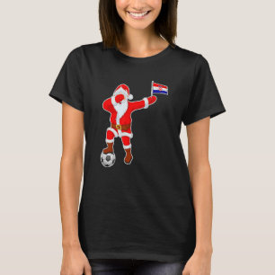 Croatia Soccer Dabbing Santa Christmas Croatian F T-Shirt