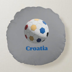 Croatia Soccer Round Cushion