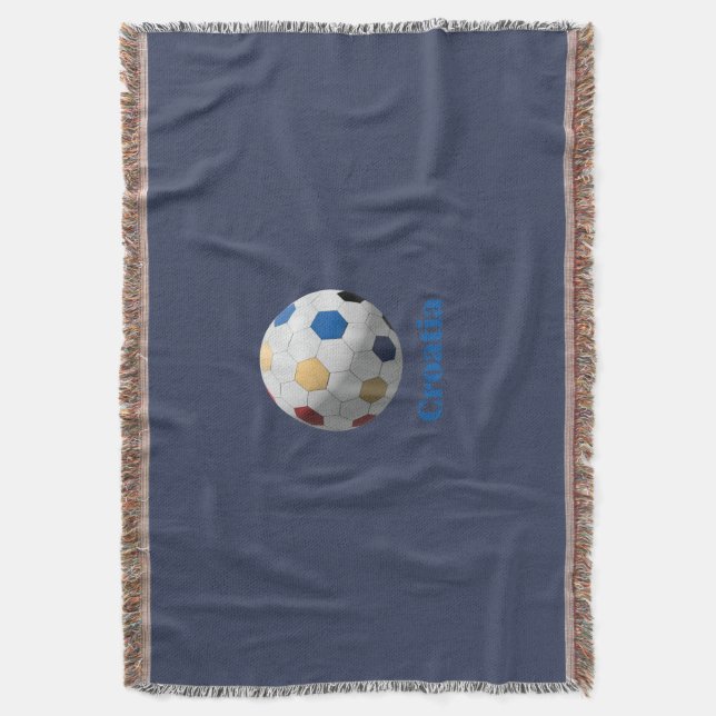 Croatia Soccer Throw Blanket (Front Vertical)