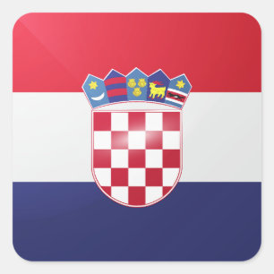 Croatia square glossy flag sticker