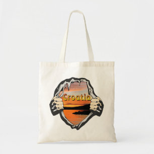 Croatia Sunset Slatine Island Beach Art  Tote Bag