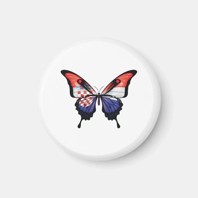 Croatia Swallowtail Butterfly Flag Sticker Magnet (Front)