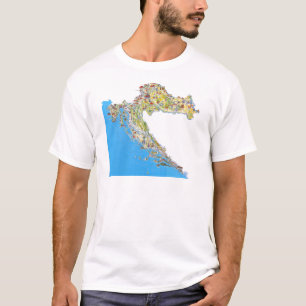 Croatia touristic map, hrvatska turistička mapa T-Shirt