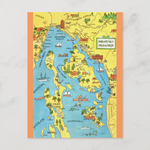 Croatia Vintage Colorful Postcard