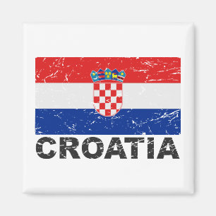 Croatia Vintage Flag Magnet