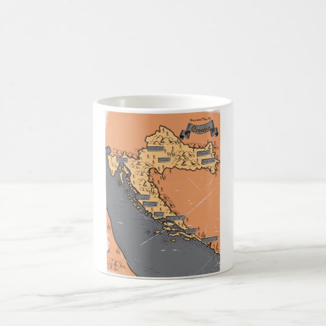 Croatia Vintage old map Coffee Mug (Center)
