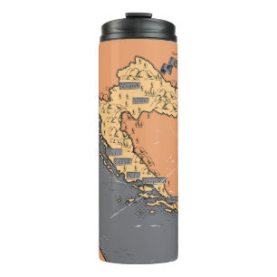 Croatia Vintage old map Thermal Tumbler