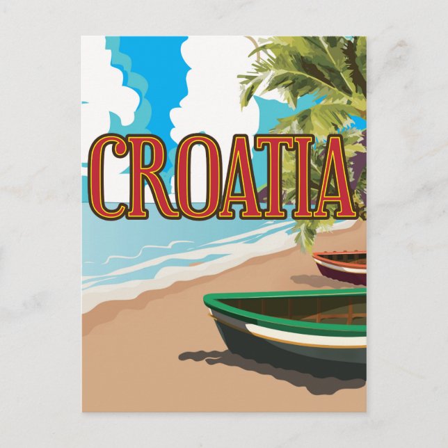 CROATIA vintage travel poster Postcard (Front)