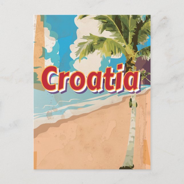 Croatia Vintage travel poster Postcard (Front)