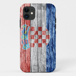 Croatia wooden flag iPhone 11 case