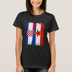 Croatia Yugoslavia Half Flag Croatian Yugoslavian  T-Shirt